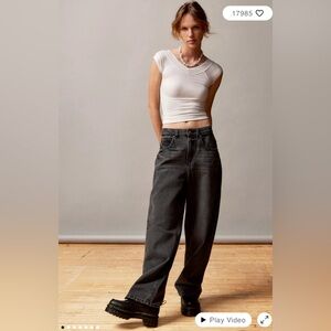 BDG Urban Outfitters Black High Rise Baggy Bootcut Denim Size 28